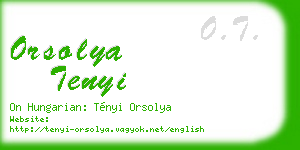 orsolya tenyi business card
